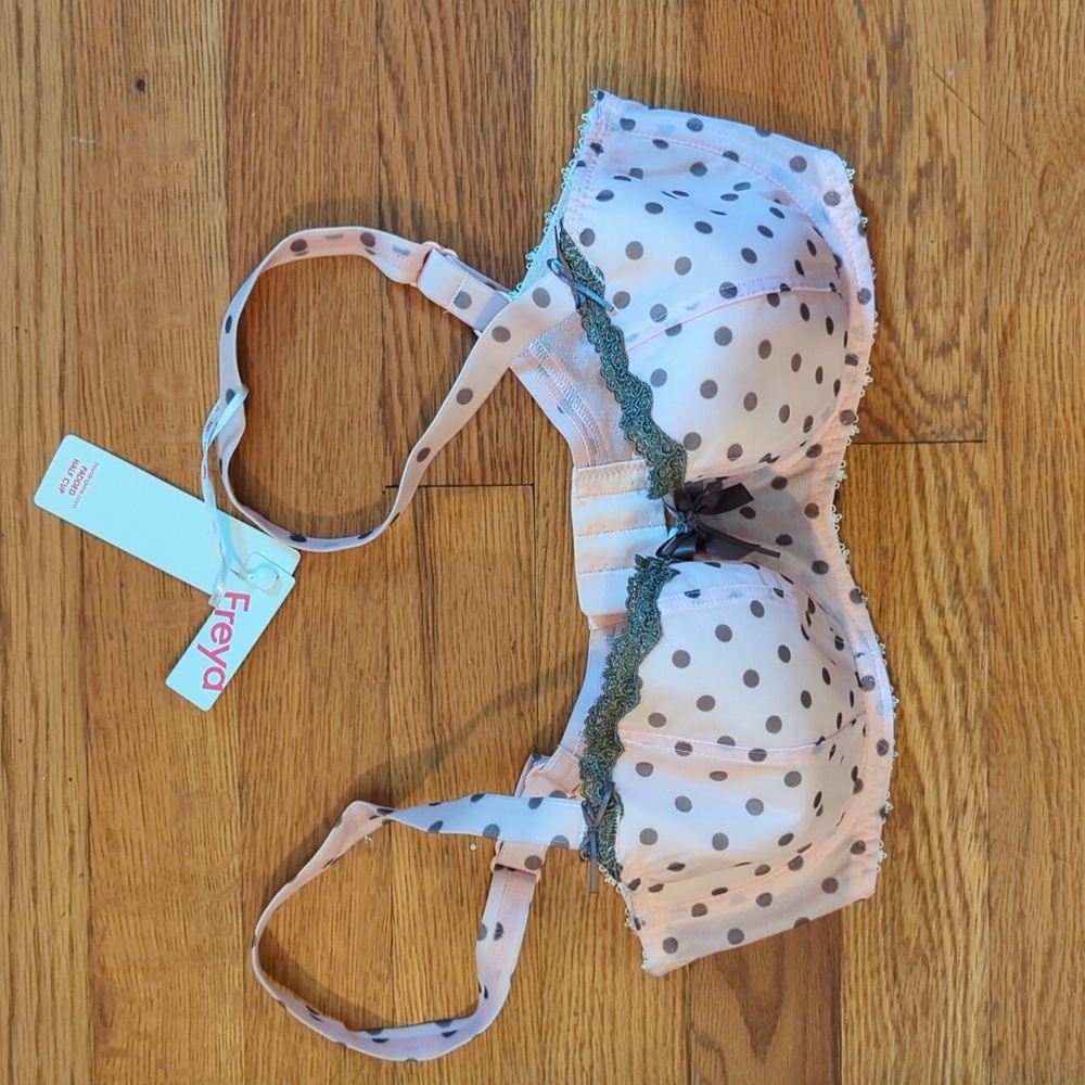 Freya Pink Polka Dot Bra NWT 30E/30DDD